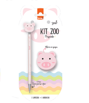 Lapiseira 0.7mm mais Borracha Zoo Porquinho Rosa KT3002 - BRW