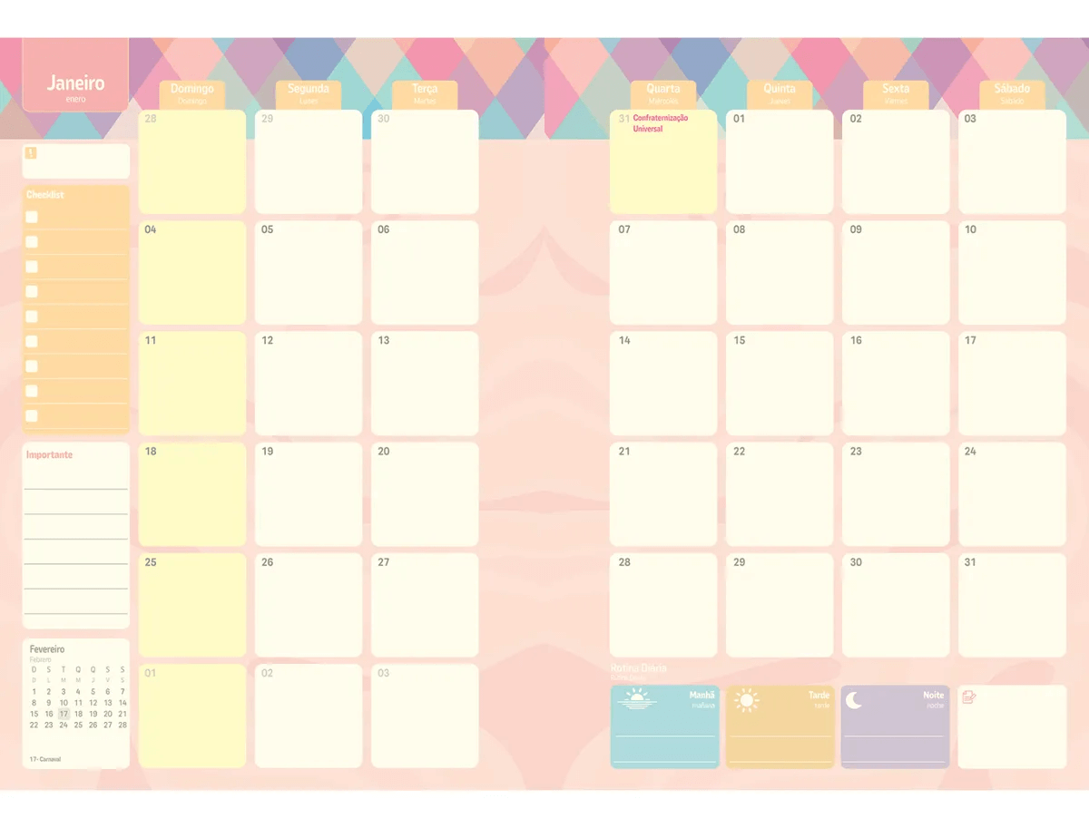 Agenda Planner La Creme 2026 160 Pág. 70g/m² 666568 - Jandaia