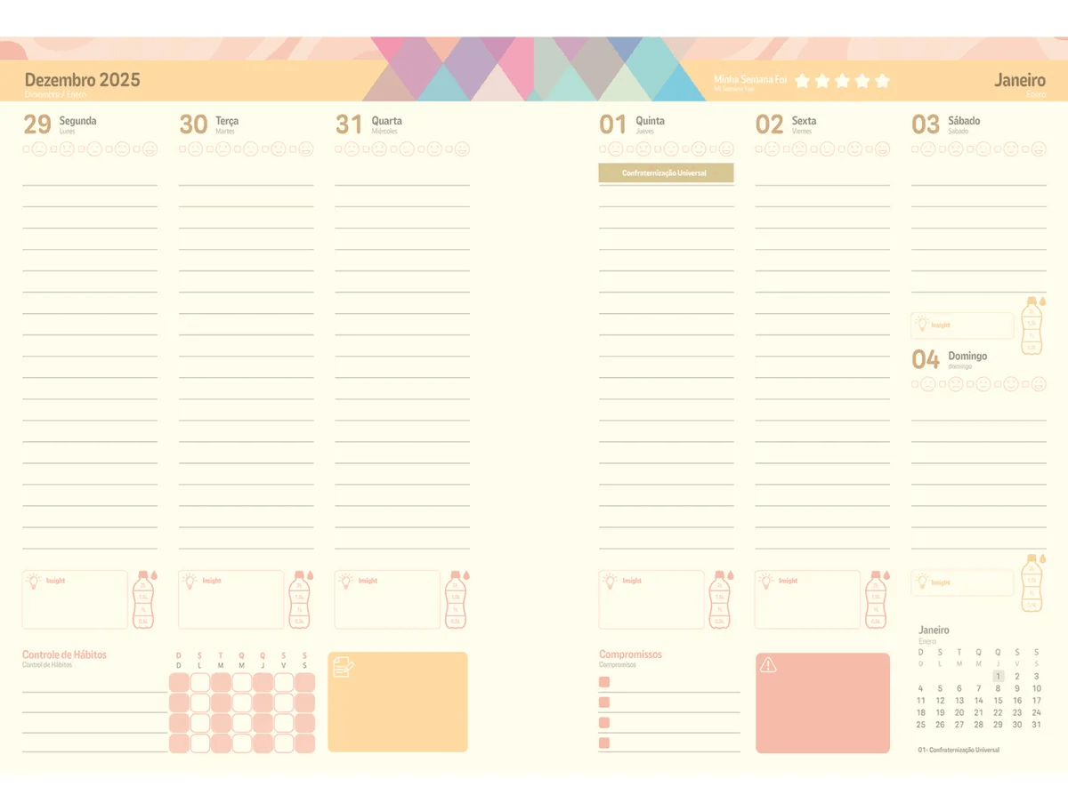 Agenda Planner La Creme 2026 160 Pág. 70g/m² 666568 - Jandaia