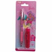 Lapiseira 0.7 mm e Borracha Formato Batom Barbie Rosa 609751 - Tris