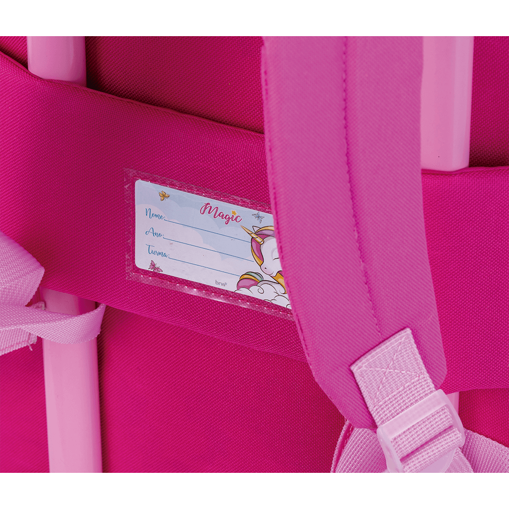 Mochila de Rodinha + Lancheira Térmica + Estojo c/ 2 Divisórias Unicórnio - BRW