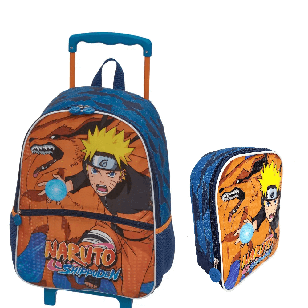 Mochila de Rodinha + Lancheira Térmica Naruto 978C - Pacific