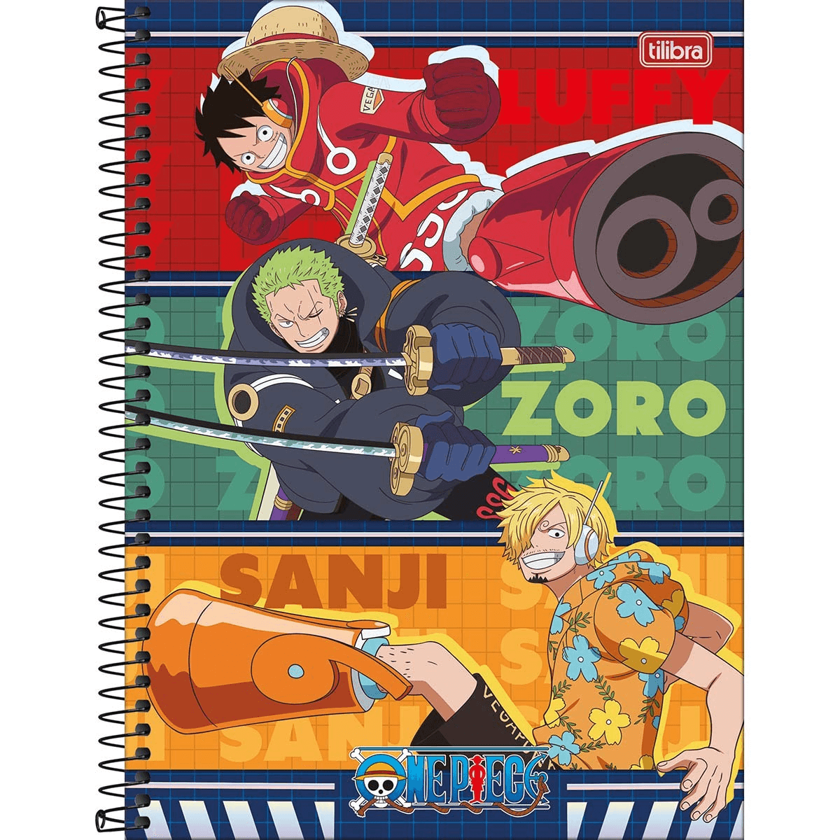 Caderno Espiral Universitário 10 Matérias One Piece 160 Folhas 34045 - Tilibra