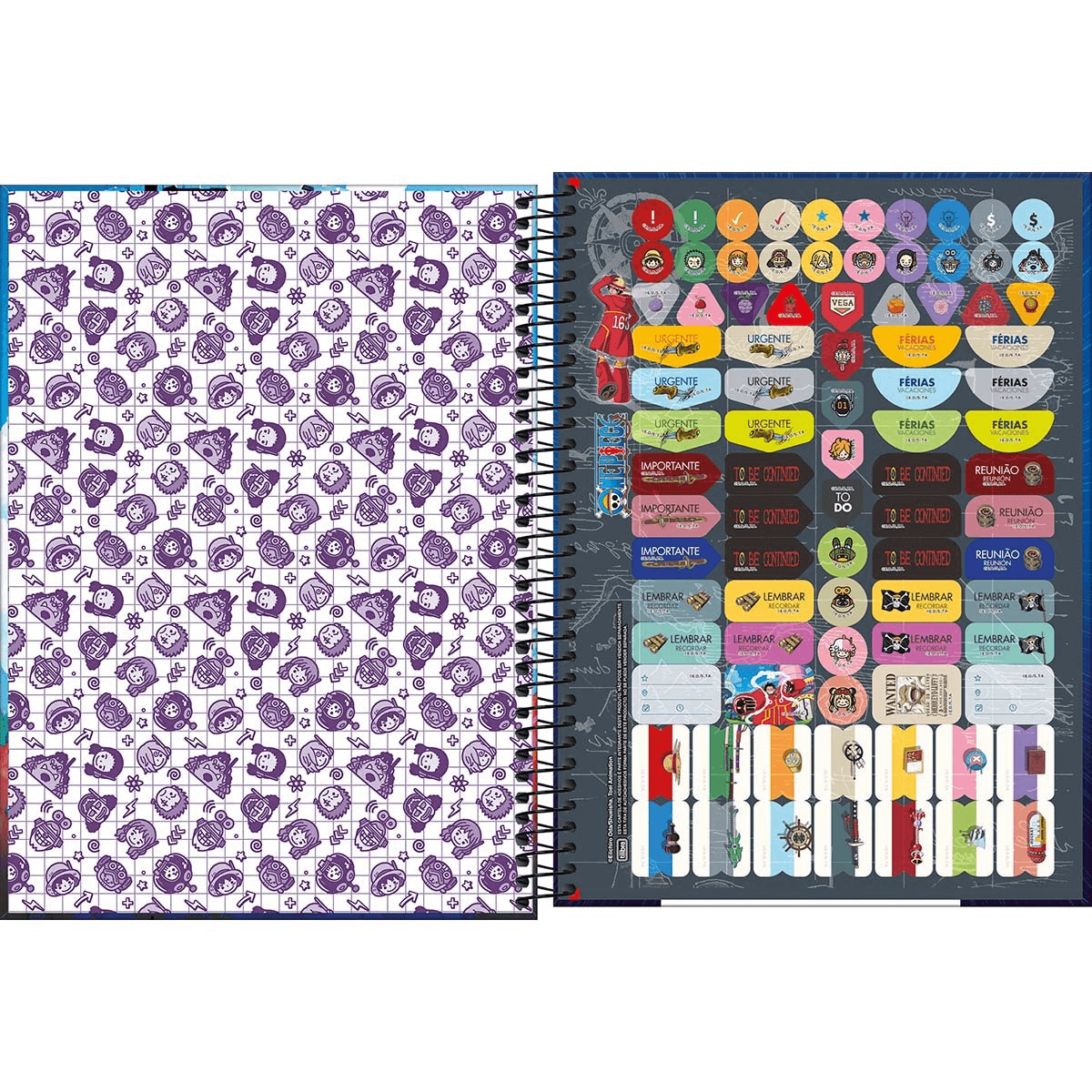 Caderno Espiral Universitário 10 Matérias One Piece 160 Folhas 34045 - Tilibra