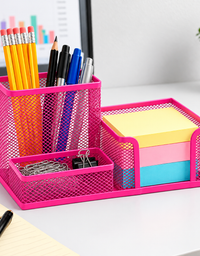 Organizador De Mesa Aramado 3 Divisórias Rosa OR5124 - BRW
