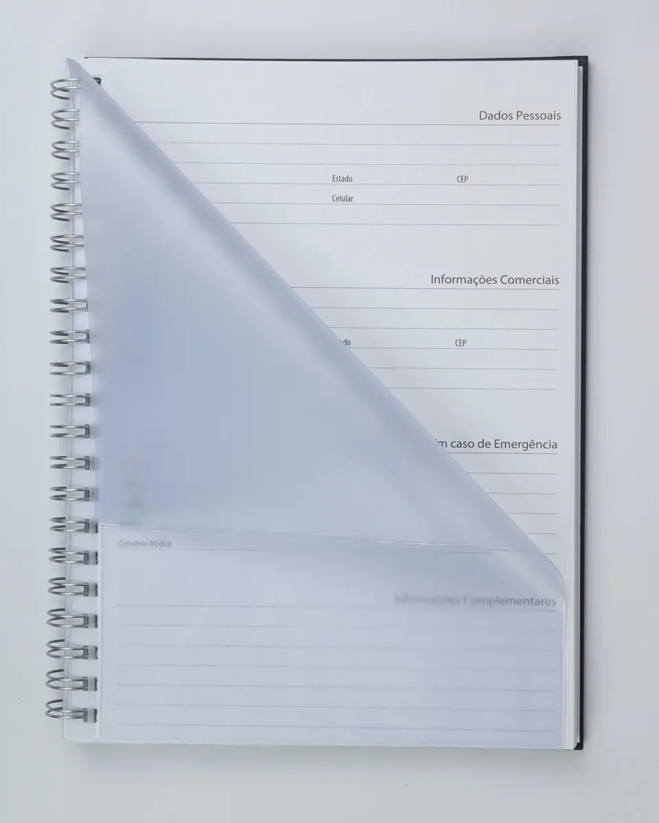 Caderno Prime 205x280mm 100Fls 1 Mat. S/ Pauta 63g/m² Preto P039 - Royal Paper