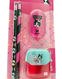 Kit Escolar Lápis Borracha e Apontador Rebecca Bonbon RB1206
