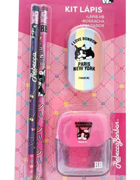 Kit Escolar Lápis Borracha e Apontador Rebecca Bonbon RB1206
