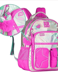 Mochila Costas Rebecca Bonbon Holografico Rosa RB27020  - Clio
