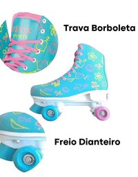 Patins Roller Skate Ajustável 35-38 Azul RL-07A - Fenix
