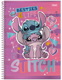 Caderno Espiral Universitário 1 Matérias  80 Folhas Stitch - Foroni
