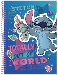 Caderno Espiral Universitário 1 Matérias  80 Folhas Stitch - Foroni
