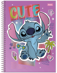 Caderno Espiral Universitário 10 Matérias  160 Folhas Stitch - Foroni
