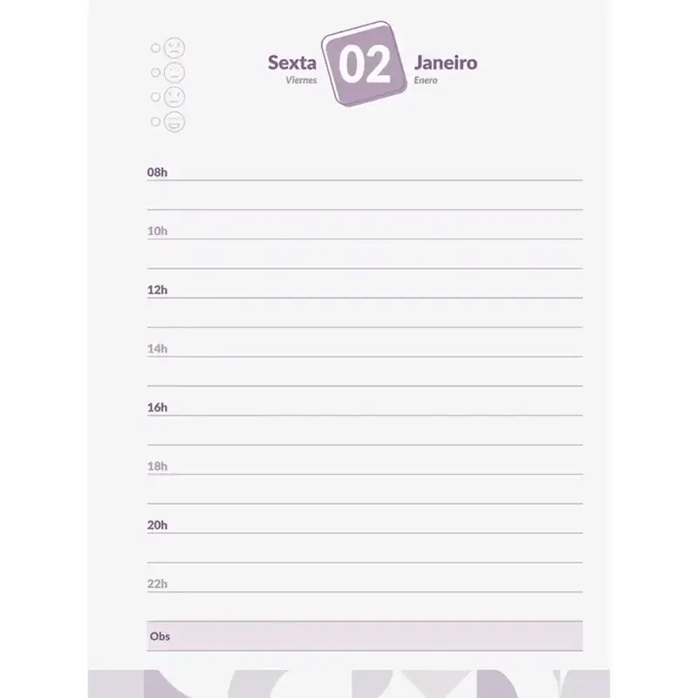 Agenda Diária 352 Pág. 2026 Pink Rodeo 133x178mm - Jandaia