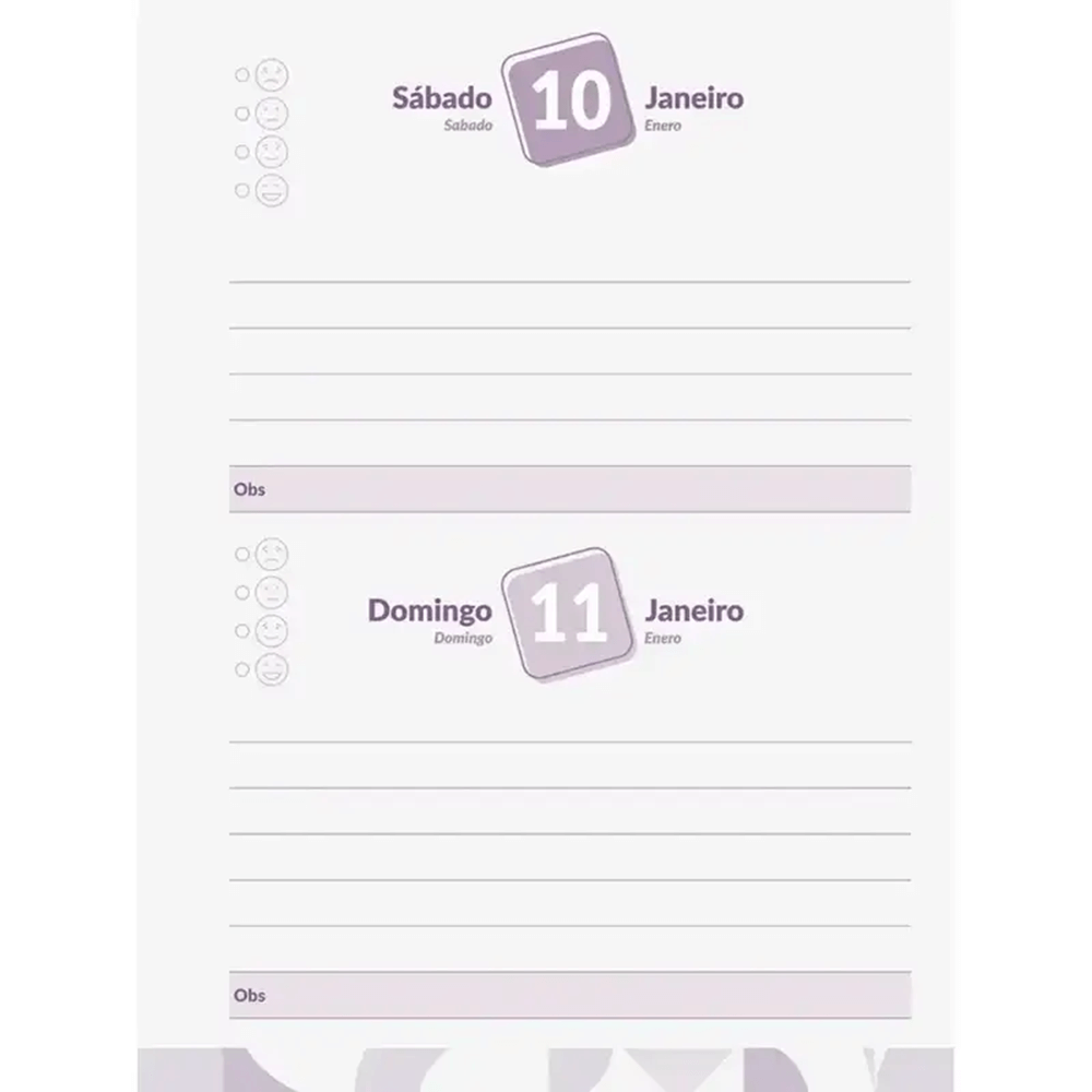 Agenda Diária 352 Pág. 2026 Pink Rodeo 133x178mm - Jandaia