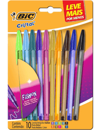 Caneta Esferográfica Bic Fashion 1.2mm 10 cores 9308586 - BIC
