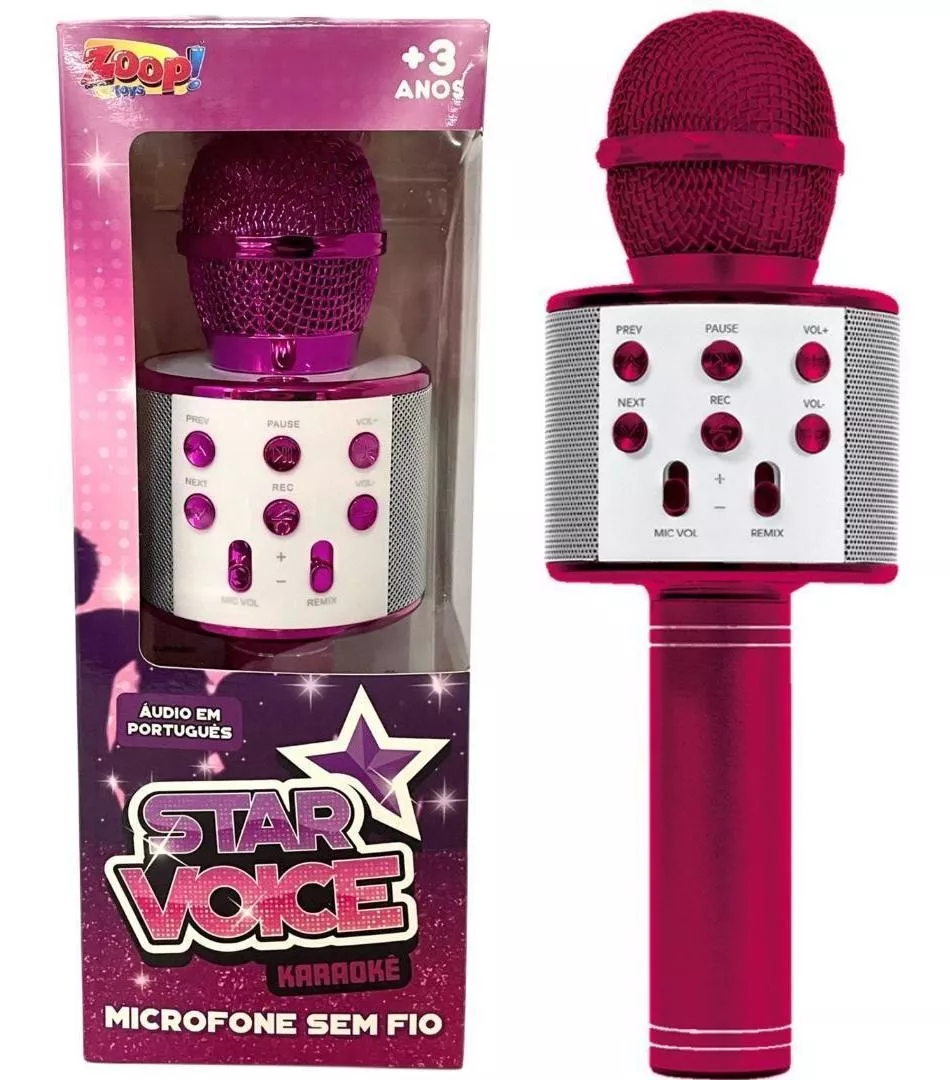 Microfone sem fio Star Voice Pink ZP00975 - Zoop Toys