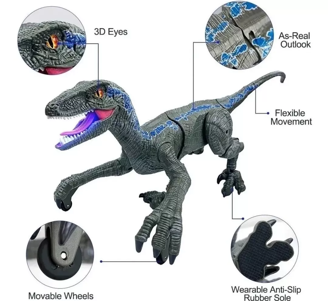 Dinossauro Velociraptor Control c/ Controle Remoto - ZP01013 Zoop Toys