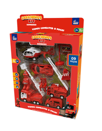 Carrinho de Fricção Kit Bombeiro XCC-033BB - Fênix
