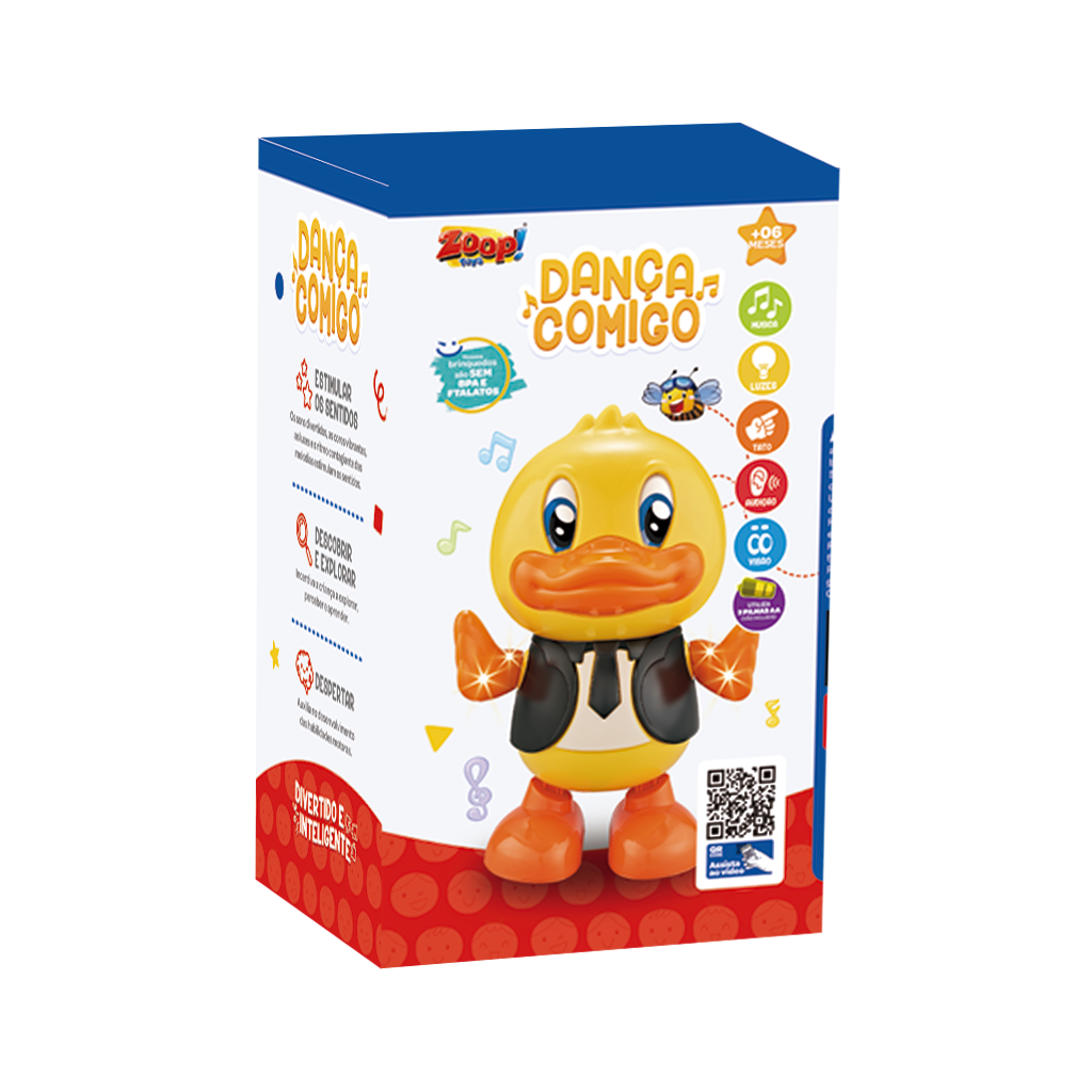 Patinho Dança Comigo com Som e Luz 20cm ZP01328 - Zoop Toys
