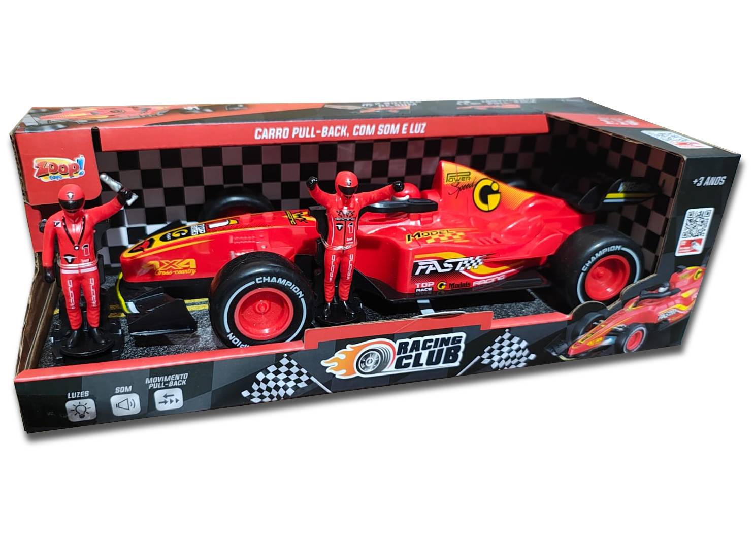 Carro Formula 1 Racing Club C/ Luz e Som ZP01435 - Zoop Toys