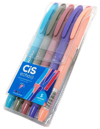 Caneta Esferográfica 0.7mm 5 Cores Echo 58507 - CIS
