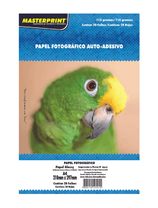 Papel Fotográfico Glossy Auto-Adesivo 20 Folhas 115 Gramas Brilhoso - Masterprint
