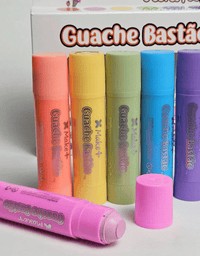 Guache Bastão 6 Cores Tons Pastel 13714 - Make+
