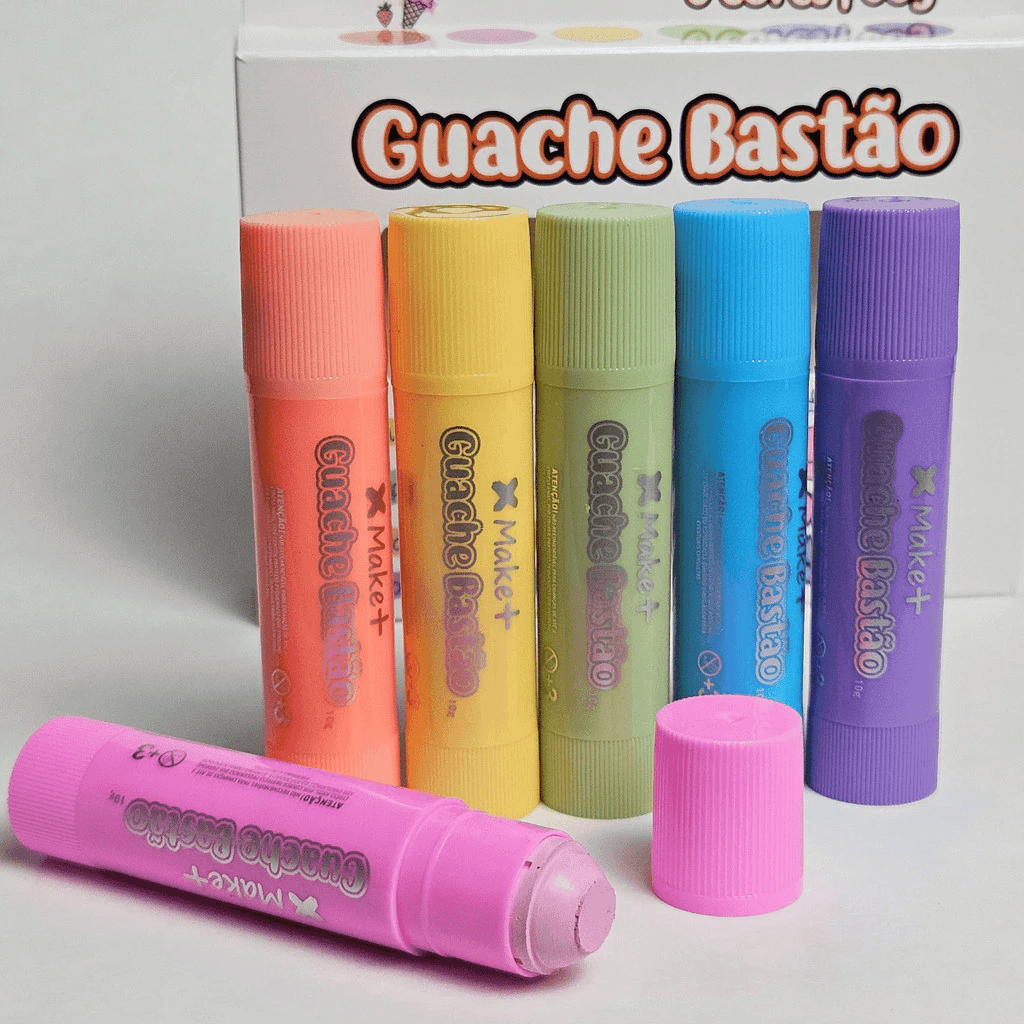 Guache Bastão 6 Cores Tons Pastel 13714 - Make+