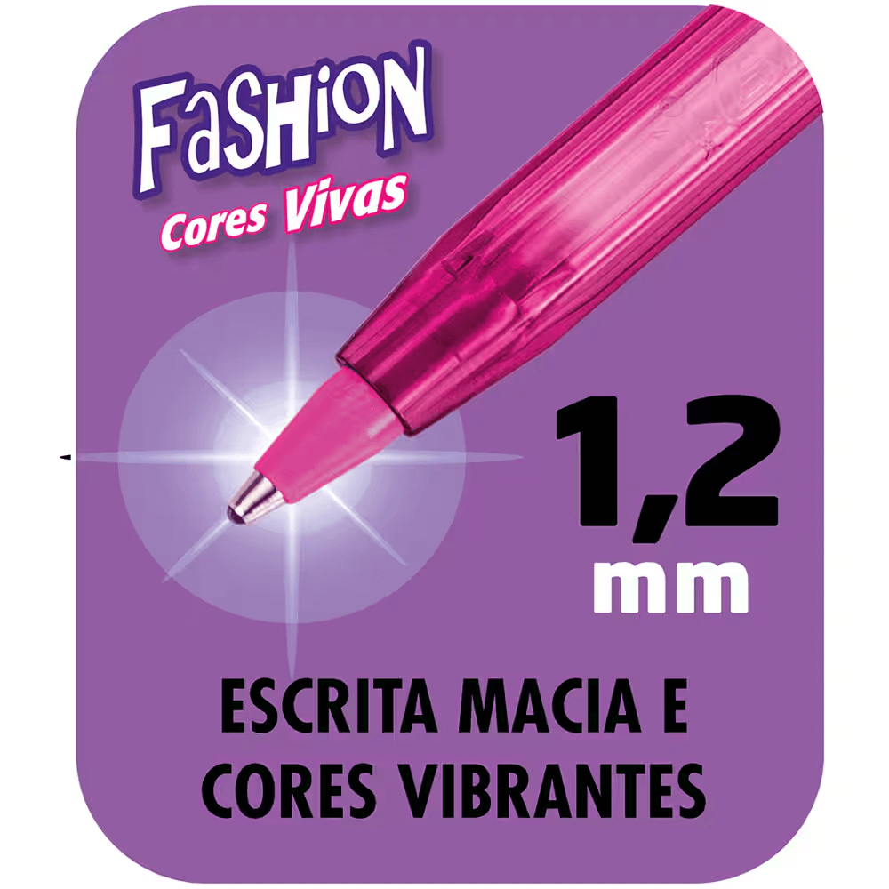 Caneta Esferográfica Bic Fashion 1.2mm 10 cores 9308586 - BIC