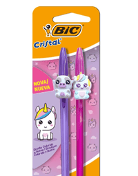 Caneta Esferográfica Cristal Fashion Bichinho RS/RX ou AZ/VD 9310401 - BIC
