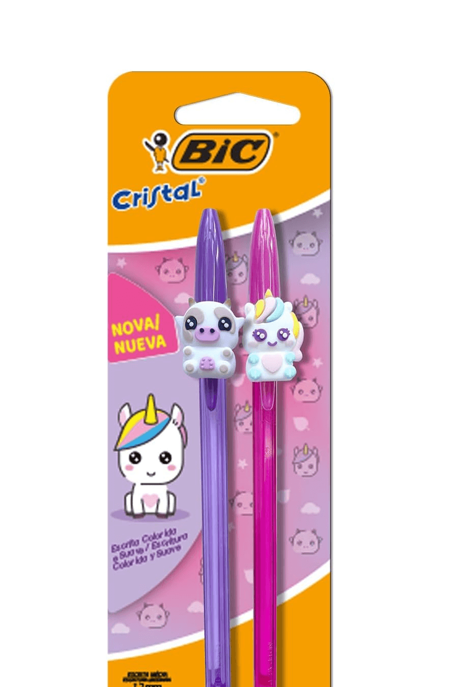 Caneta Esferográfica Cristal Fashion Bichinho RS/RX ou AZ/VD 9310401 - BIC