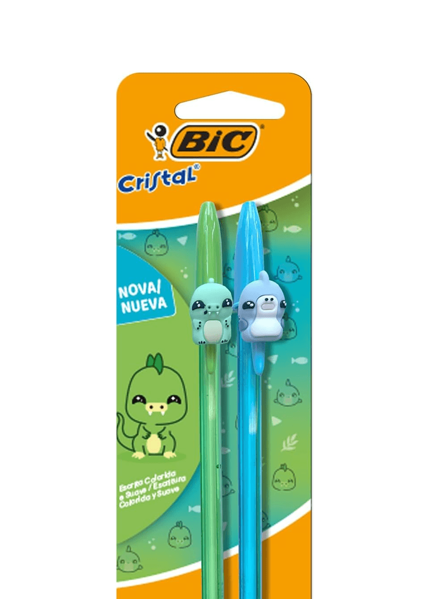 Caneta Esferográfica Cristal Fashion Bichinho RS/RX ou AZ/VD 9310401 - BIC