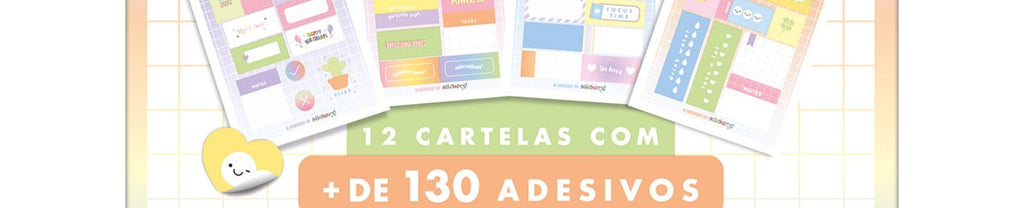 Bloco de Adesivos Decorados Metalizados 12 Folhas Happy 31695 - TILIBRA