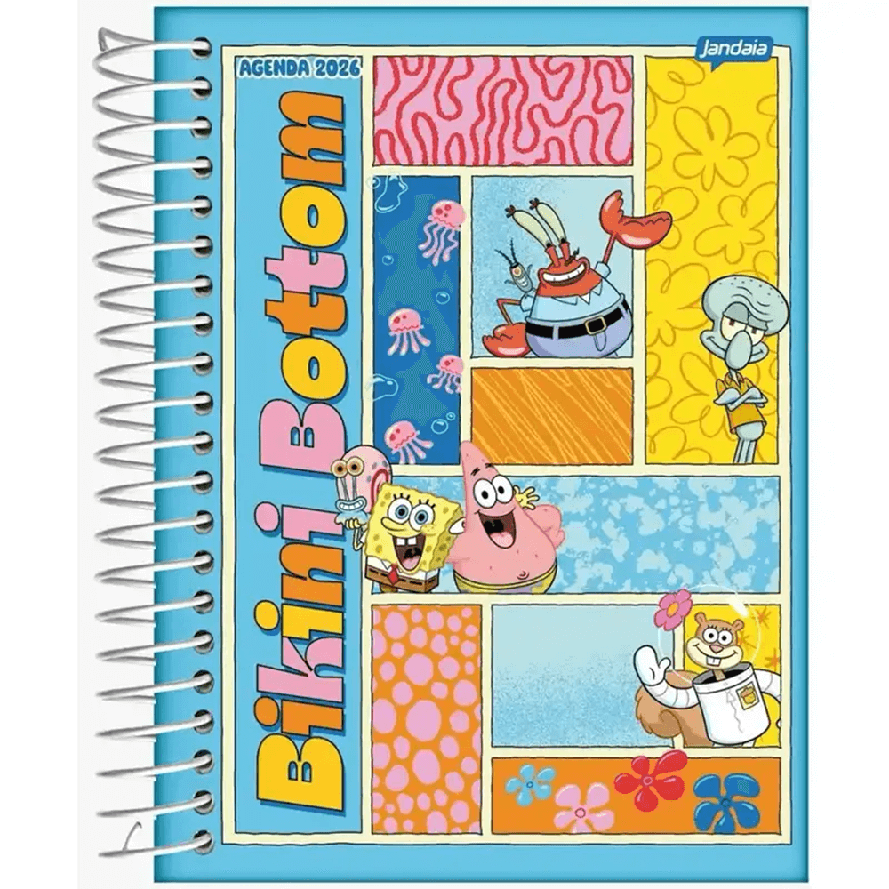 Agenda Diária 352 Pág. 2026 Bob Esponja 133x178mm - Jandaia