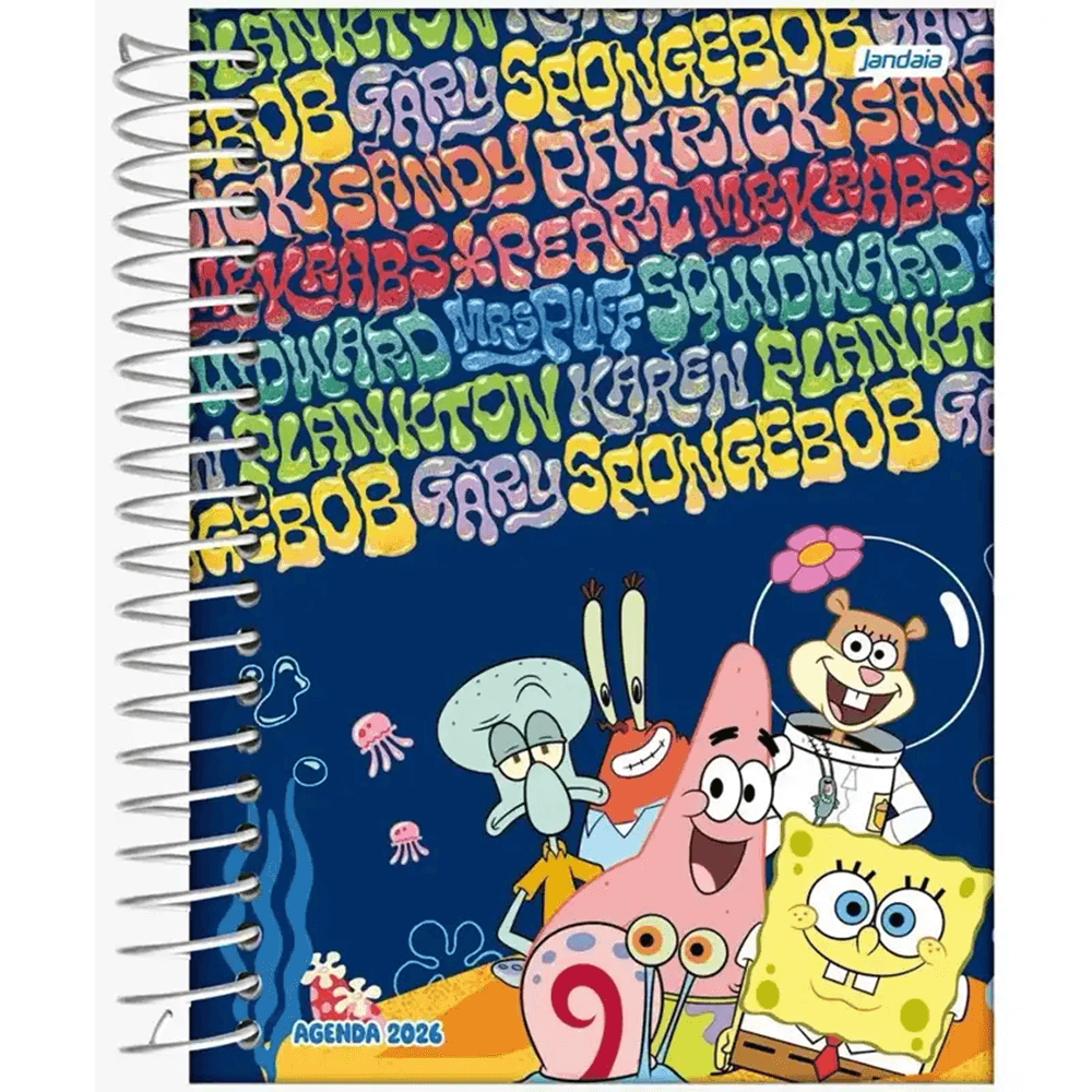 Agenda Diária 352 Pág. 2026 Bob Esponja 133x178mm - Jandaia
