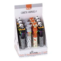 Caneta Esferográfica 0.7mm 10 Cores Animais CA0510 - BRW