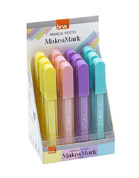 Caneta Marca Texto Tom Pastel Make&Mark c/ 4 Cores CA2052 - BRW
