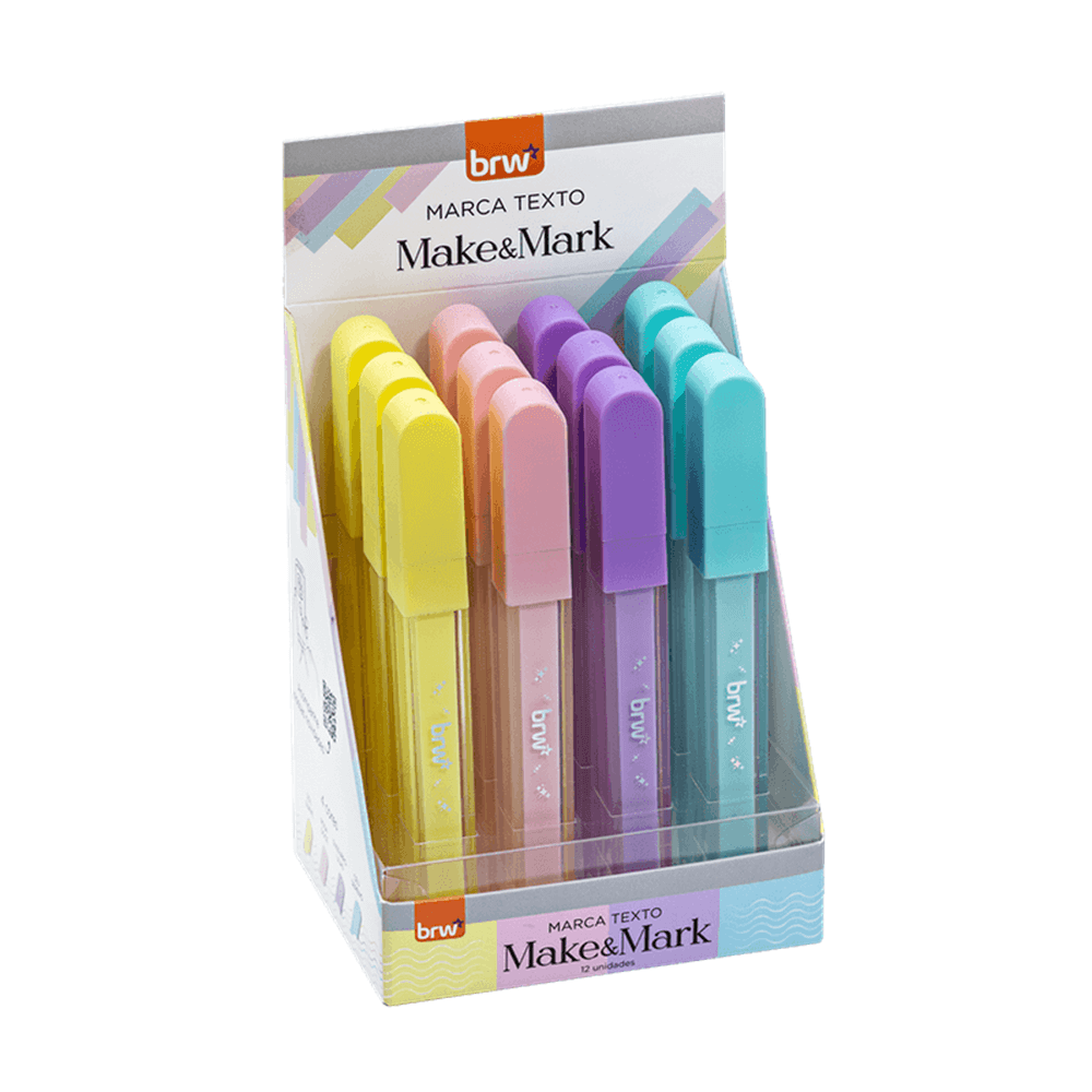 Caneta Marca Texto Tom Pastel Make&Mark c/ 4 Cores CA2052 - BRW