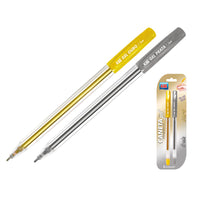 Kit Caneta Esferográfica Gel 1.0mm Prata + Ouro KZ98126 Kaz