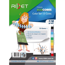 Bloco Color Set Eco Cores 12 Cores 24 Folhas A3 297x420mm - Novaprint