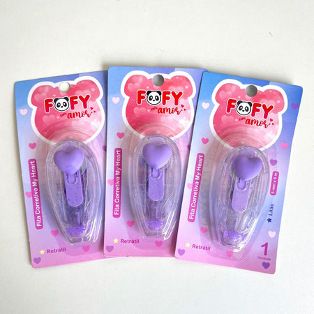 Fita Corretiva Roller Com Amor Lilás FF6504 - Fofy