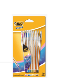 Caneta Esferográfica Escrita Fina 0,8mm Cristal Fashion 10 Cores 9310336 - Bic
