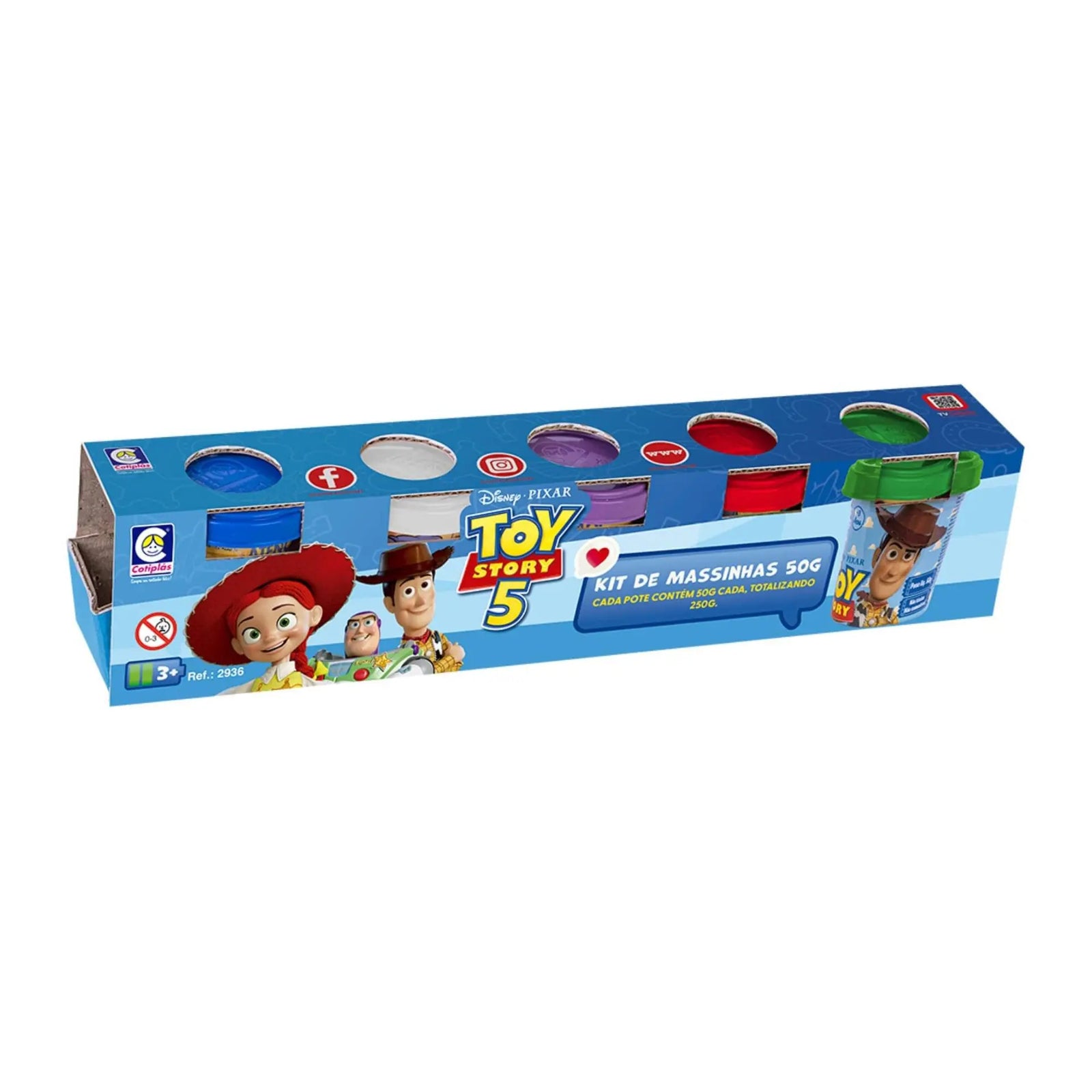 Kit De Massinhas Toy Story 5 Potes 2936 - Cotiplás