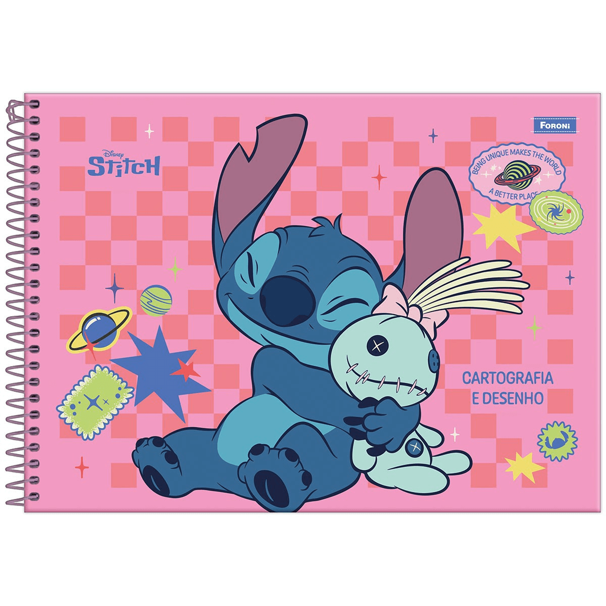 Caderno Cartografia Capa Dura Stitch 80 Fls. 336527 - Foroni
