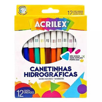 CANETINHAS HIDROGRÁFICAS 12 CORES - ACRILEX