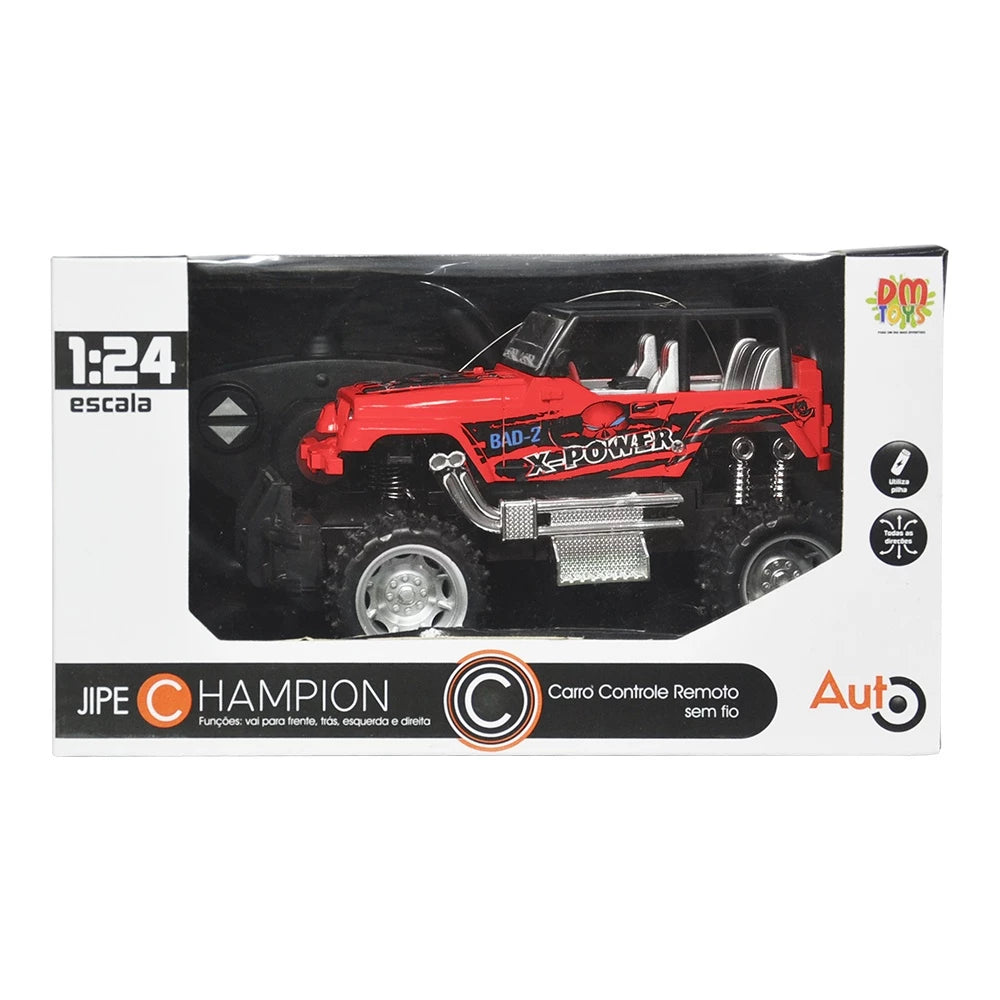 Carro Controle Remoto Jipe Champion Vermelho DMT5059 Dm Toys