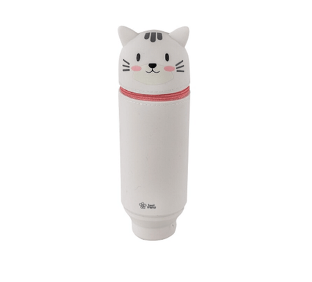 Estojo Estampado de Silicone Base Retrátil 1 Ziper Gato ET0843 - BRW