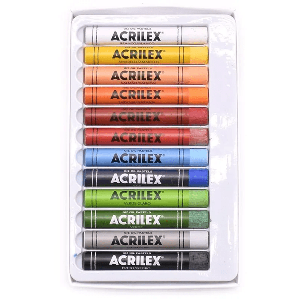Giz Pastel Oleoso 12 Cores 09547 - Acrilex