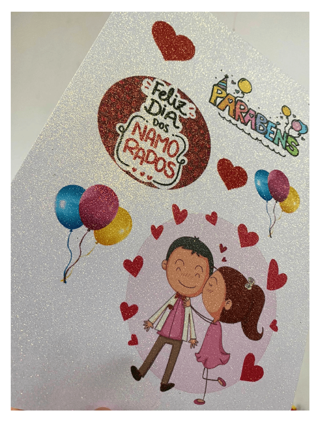 Papel Glitter Imprimível Branco 250g/m² com 10 folhas  - Off Paper